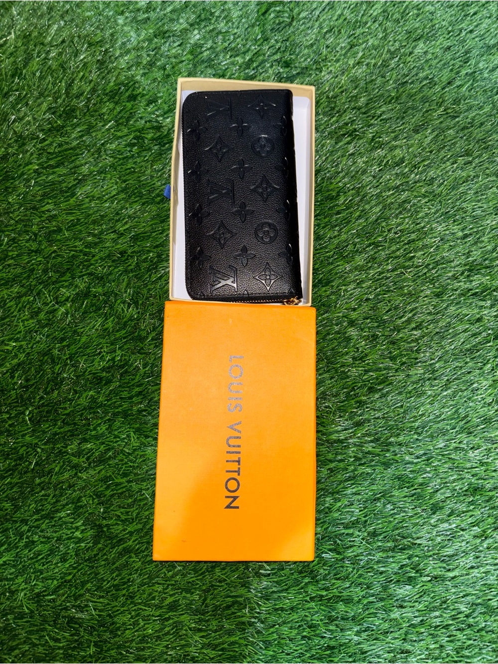 Louis Vuitton Black Monogram Embossed Zip Card Holder